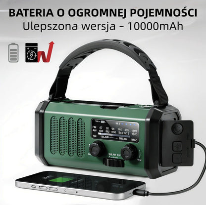 PowerSurvive™ 10000 – Radio Awaryjne z Latarką LED i Powerbankiem